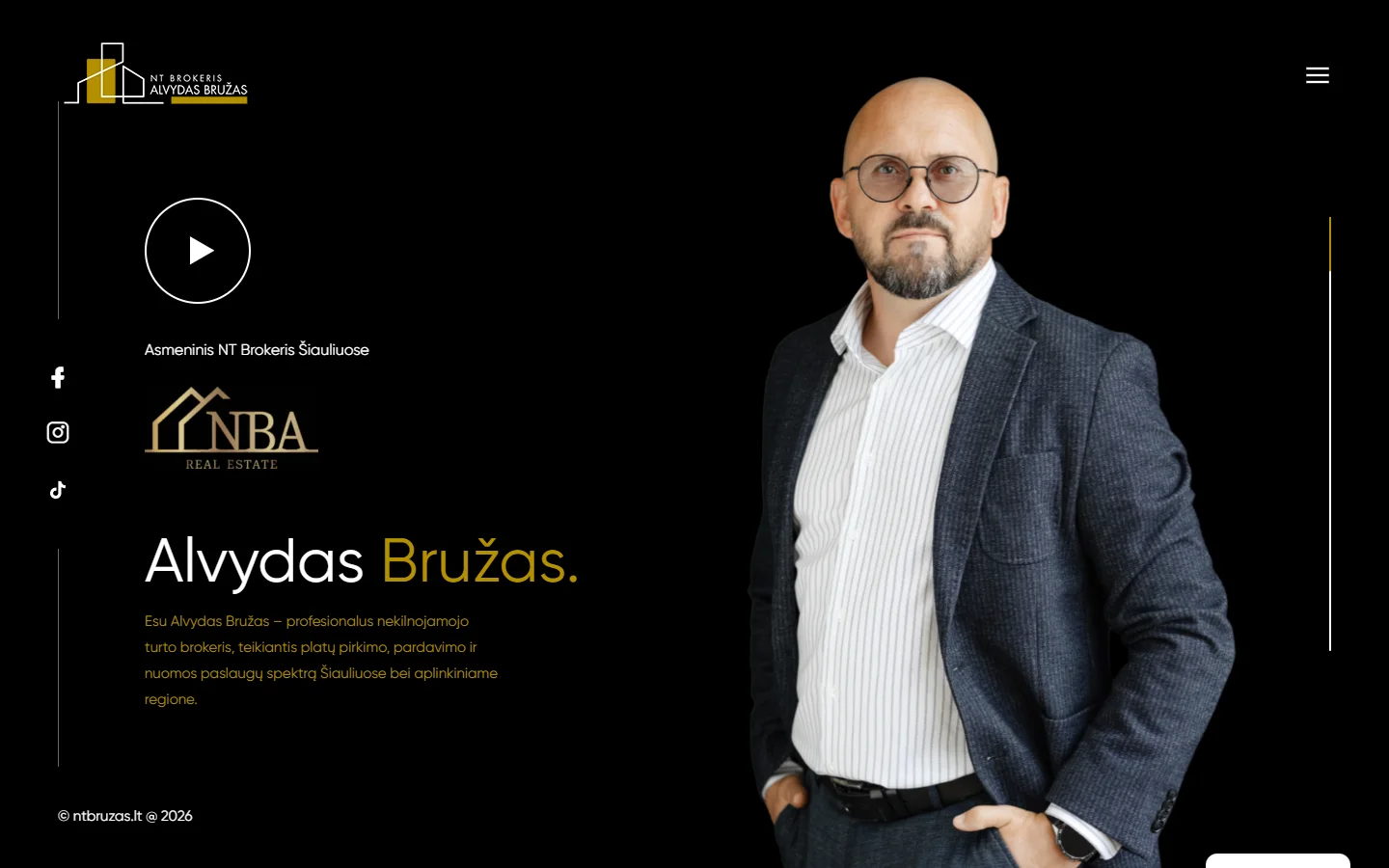 Bružo NT — svetainės pradžios puslapis