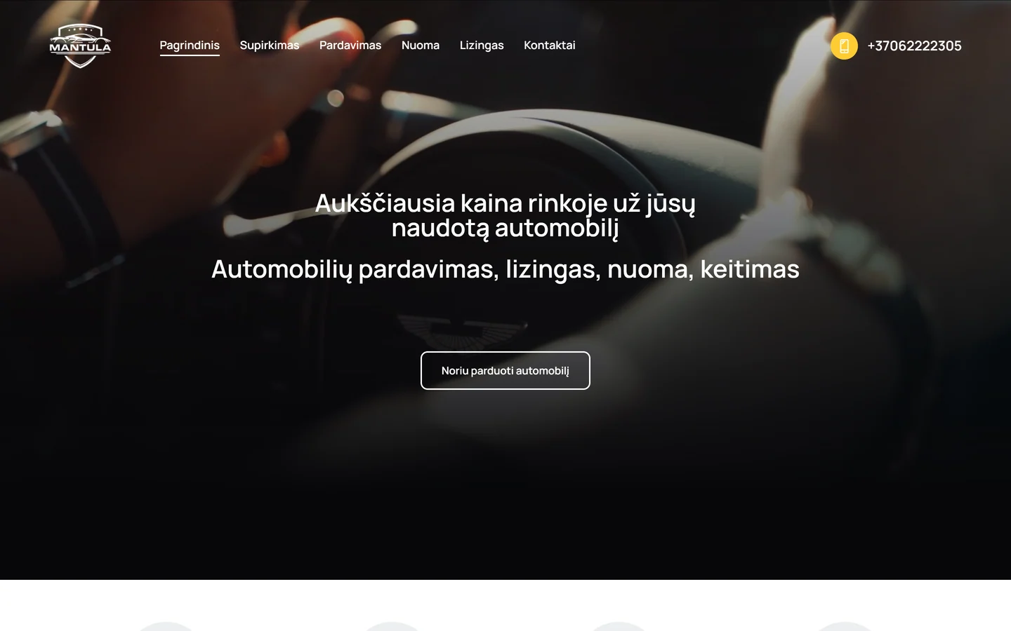 Mantula — svetainės pradžios puslapis