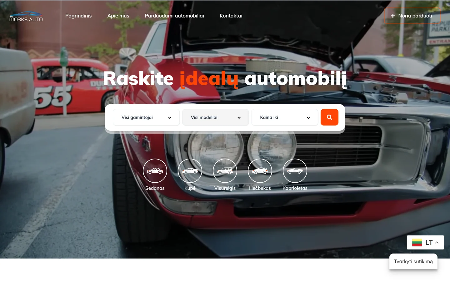 Morkis Auto — svetainės pradžios puslapis