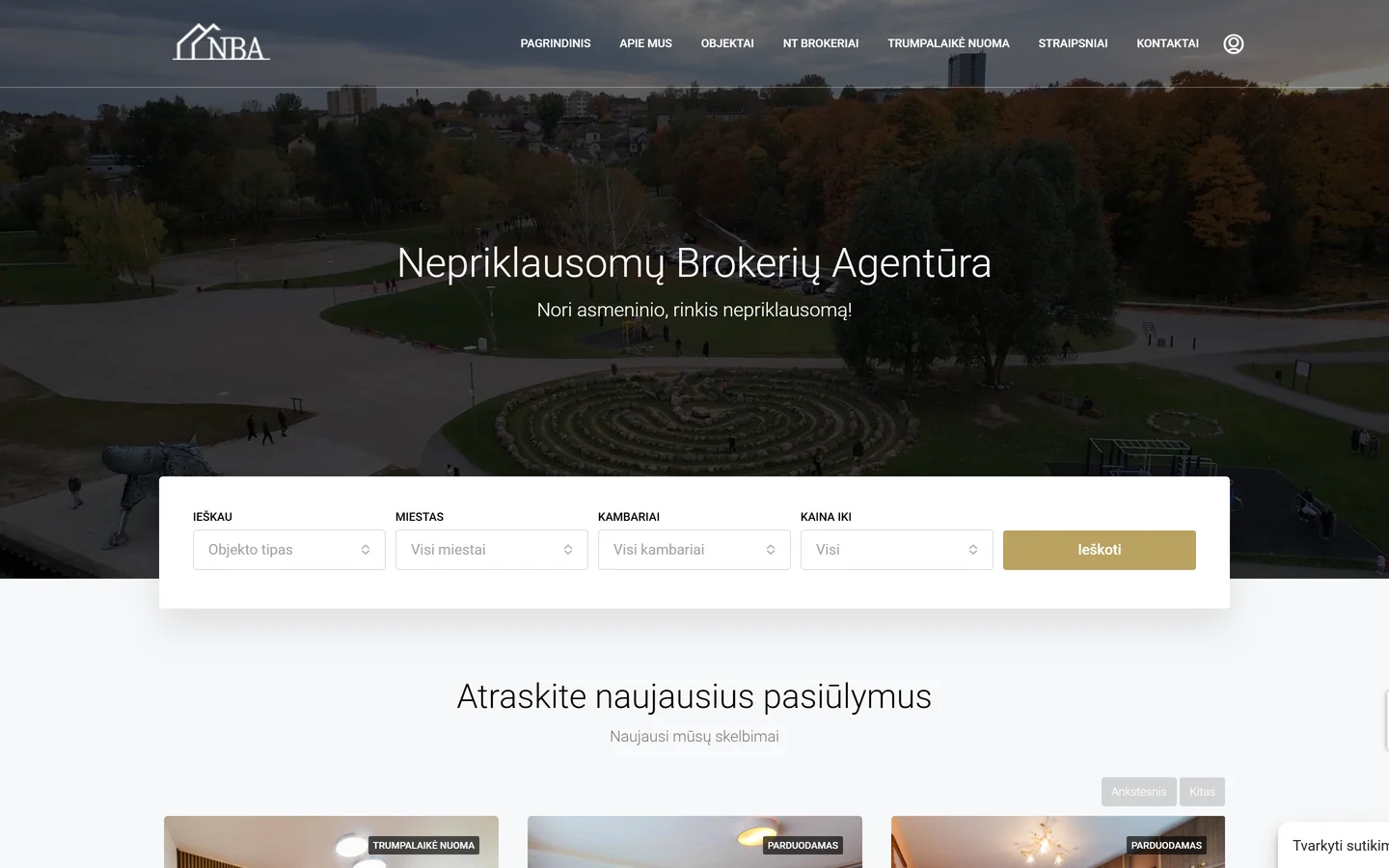 NT NBA — svetainės pradžios puslapis